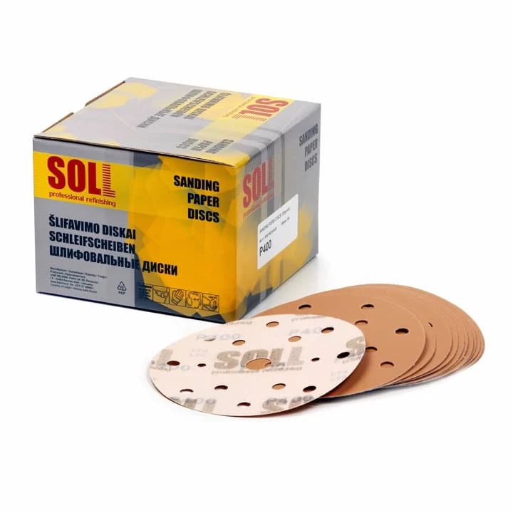SOLL slípidiskur á pappír Ø150 mm, 15 göt